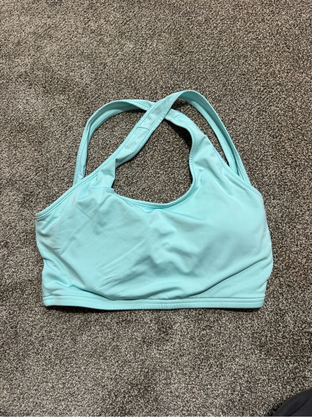 SHEIN Light Aqua Cross-Back Sports Bralette